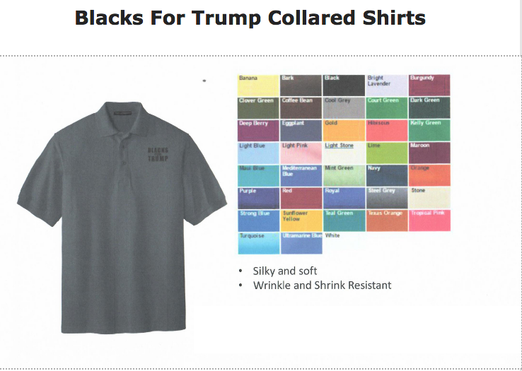 Blacks For Trump Collared Shirts
