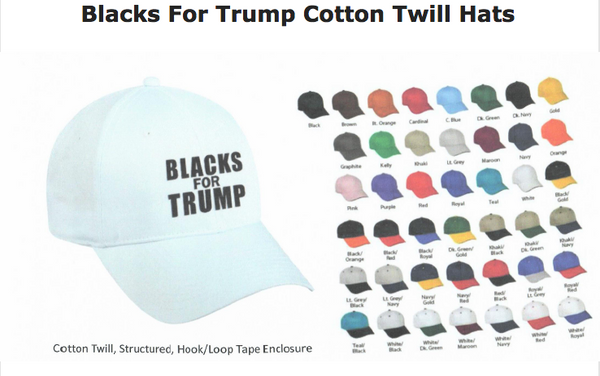 Blacks For Trump Cotton Twill Hats