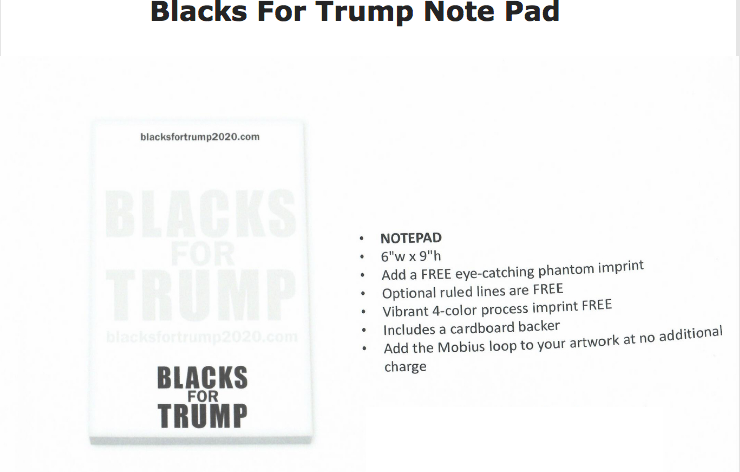 Blacks For Trump Note Pad
